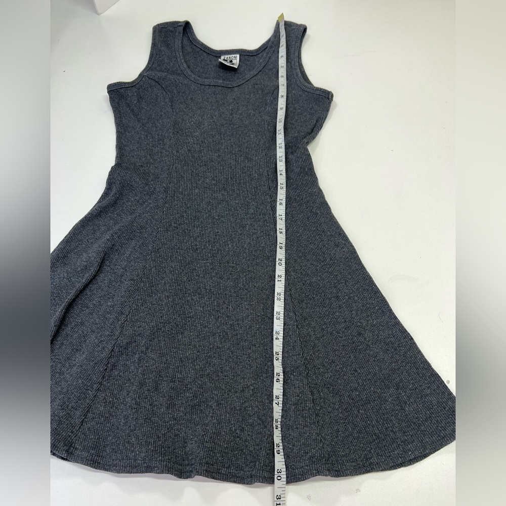 Vintage 90s Zaloni by Jalate Ribbed Tank Swing Dress Size Small Gray - Picture 8 of 13